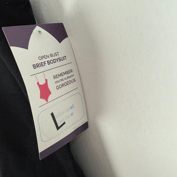 NWT Shapermint Empetua Open Bust Brief Bodysuit Black Size Large L NEW - Picture 6 of 10